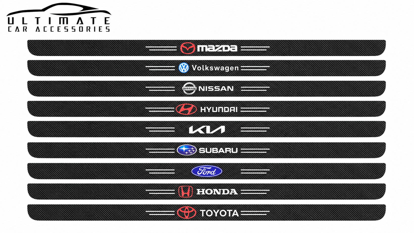 3D Carbon Fiber Car Trunk Guard Plate Sticker