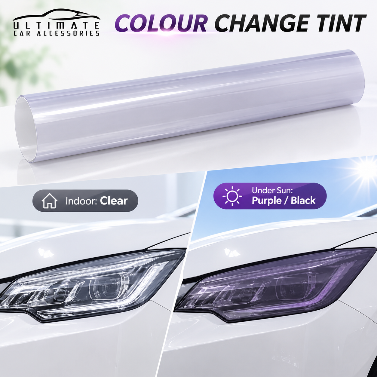Premium TPU Headlight & Taillight Colour Change Tint 150 x 30cm