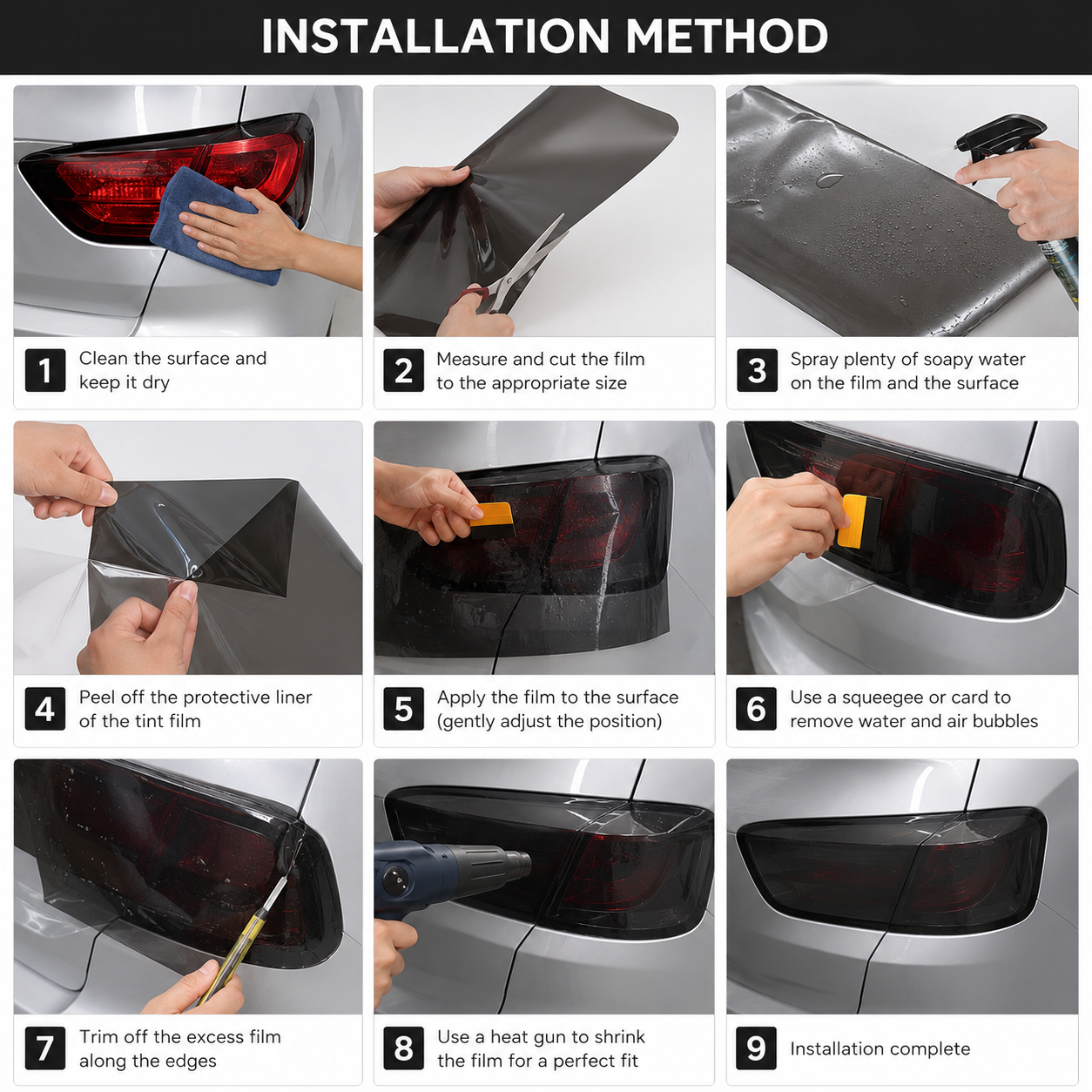 Premium TPH Headlight / Taillight Tint Film 200CM × 30CM