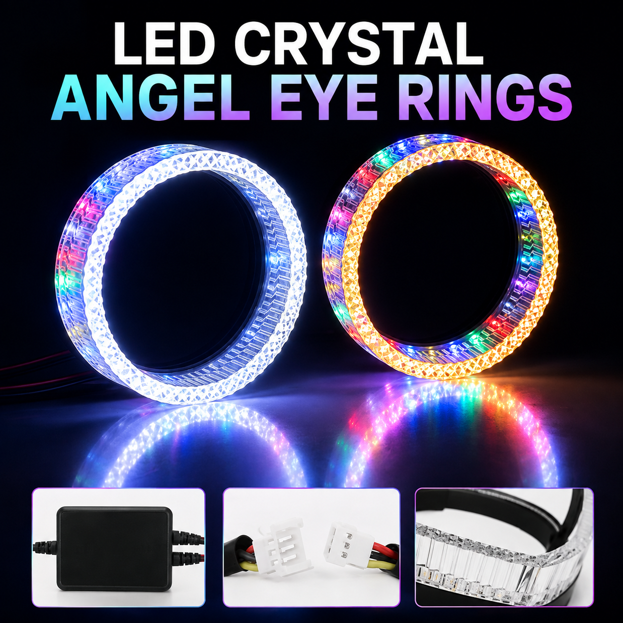 3-Inch 5D RGB Car Halo Ring Light App Control